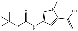 4-[(叔丁氧羰酰)氨基]-1-甲基-1H-吡咯-2-甲酸, 77716-11-1, 结构式