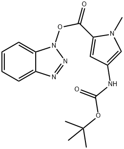 4-TERT-BUTOXYCARBONYLAMINO-1-METHYL-1H-PYRROLE-2-CARBOXYLIC ACID BENZOTRIAZOL-1YL ESTER Struktur