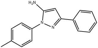 1-(4-メチルフェニル)-3-フェニル-1H-ピラゾール-5-アミン 化学構造式