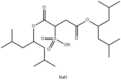sodium 1,4-bis(1-isobutyl-3-methylbutyl) sulphonatosuccinate Struktur