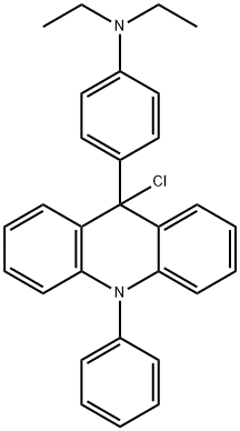 4-(9-CHLORO-9,10-DIHYDRO-10-PHENYL-9-ACRIDINYL)-N,N-DIETHYL-BENZENEAMINE HYDROCHLORIDE Struktur