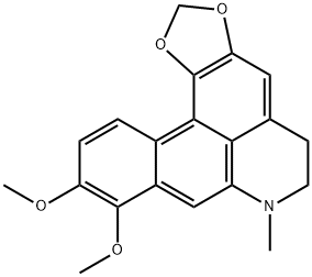 5H-Benzo(g)-1,3-benzodioxolo(6,5,4-de)quinoline, 6,7-dihydro-9,10-dime thoxy-7-methyl- Struktur