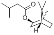 （1R，2R，4R）-1，7，7-トリメチルビシクロ［2．2．1］ヘプタ-2-イル＝3-メチルブタノアート 化学構造式