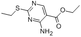Ethyl 4-amino-2-(ethylthio)-5-pyrimidinecarboxylate Struktur