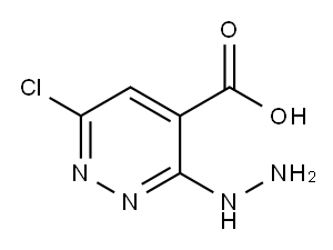 6-chloro-3-hydrazinylpyridazine-4-carboxylic acid Struktur