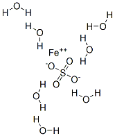 硫酸鉄(II)·7水和物 化学構造式