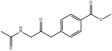 4-[3-(アセチルアミノ)-2-オキソプロピル]安息香酸メチル 化学構造式