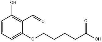 5-(2-ホルミル-3-ヒドロキシフェノキシ)吉草酸 化学構造式