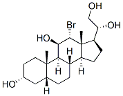 5.beta.-Pregnane-3.alpha.,11.beta.,20.beta.,21-tetrol, 12.alpha.-bromo- Struktur