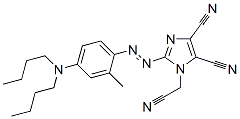 1-(シアノメチル)-2-[[4-(ジブチルアミノ)-2-メチルフェニル]アゾ]-1H-イミダゾール-4,5-ジカルボニトリル 化学構造式
