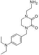 1-(2-Aminoethyl)-4-((4-(diethylamino)phenyl)methyl)-2,3-piperazinedion e Structure