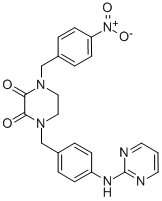 2,3-Piperazinedione, 1-((4-nitrophenyl)methyl)-4-((4-(2-pyrimidinylami no)phenyl)methyl)- Struktur