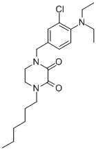 1-(3-Chloro-4-(diethylamino)benzyl)-4-hexyl-2,3-piperazinedione Struktur