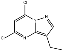 Pyrazolo[1,5-a]pyrimidine, 5,7-dichloro-3-ethyl- (9CI) Struktur