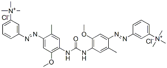 3,3'-[carbonylbis[imino(5-methoxy-2-methyl-p-phenylene)azo]]bis[N,N,N-trimethylanilinium] dichloride Struktur