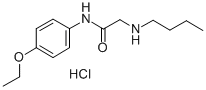 p-ACETOPHENETIDIDE, 2-(BUTYLAMINO)-, HYDROCHLORIDE Struktur