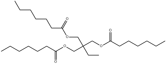 ジヘプタン酸2-エチル-2-[(ヘプタノイルオキシ)メチル]-1,3-プロパンジイル 化学構造式