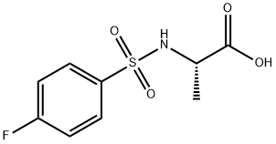 2-[[(4-フルオロフェニル)スルホニル]アミノ]プロパン酸 化学構造式