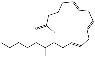15-iodo-14-hydroxyeicosatrienoic acid, omega lactone 结构式