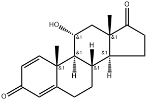 11α-ヒドロキシアンドロスタ-1,4-ジエン-3,17-ジオン 化学構造式