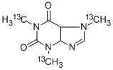 カフェイン (トリメチル-13C3, 99%) 化学構造式