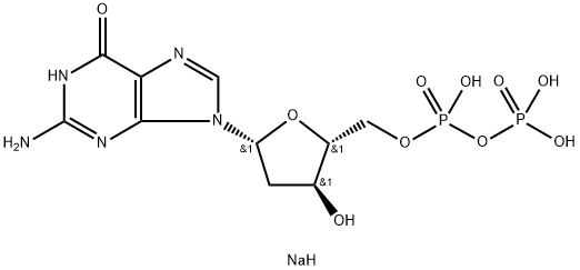 Guanosine 5'-(trihydrogen diphosphate), 2'-deoxy-, disodium salt Struktur