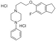 1-(3-((6-Fluoro-2,3-dihydro-1H-inden-5-yl)oxy)propyl)-4-phenylpiperazi ne dihydrochloride Structure