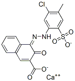 calcium (4Z)-4-[(5-chloro-4-methyl-2-sulfonato-phenyl)hydrazinylidene]-3-oxo-naphthalene-2-carboxylate Struktur