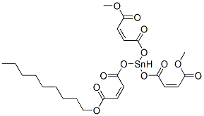 methyl (Z,Z,Z)-8-[(4-methoxy-1,4-dioxobut-2-enyl)oxy]-8-octyl-3,6,10-trioxo-2,7,9-trioxa-8-stannatrideca-4,11-dien-13-oate Struktur