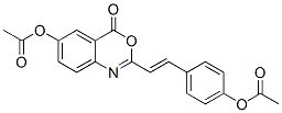 6-アセチルオキシ-2-[(E)-2-(4-アセチルオキシフェニル)エテニル]-4H-3,1-ベンゾオキサジン-4-オン 化学構造式