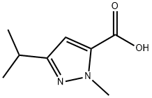 1-METHYL-3-ISOPROPYL-1H-PYRAZOLE-5-CARBOXYLICACID Structure