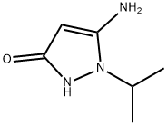 5-アミノ-1-イソプロピル-1H-ピラゾール-3-オール 化学構造式