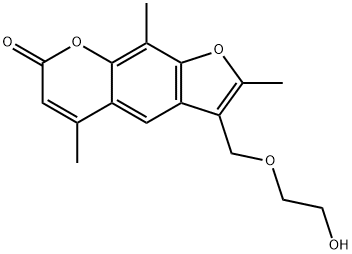 3-(2-HYDROXY-ETHOXYMETHYL)-2,5,9-TRIMETHYL-FURO[3,2-G]CHROMEN-7-ONE, 78318-60-2, 结构式