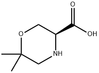 (3S)-6,6-二甲基-3-吗啉羧酸,783349-44-0,结构式