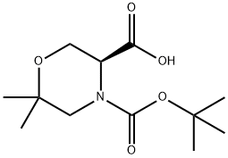 (S)-4-BOC-6,6-DIMETHYL-MORPHOLINE-3-CARBOXYLIC ACID Struktur