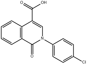 2-(4-クロロフェニル)-1-オキソ-1,2-ジヒドロイソキノリン-4-カルボン酸 化学構造式