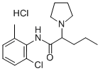 1-Pyrrolidineacetamide, N-(2-chloro-6-methylphenyl)-alpha-propyl-, mon ohydrochloride Structure