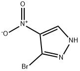 3-ブロモ-4-ニトロ-1H-ピラゾール 化学構造式