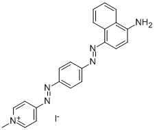 1-メチル-4-[[4-[(4-アミノ-1-ナフチル)アゾ]フェニル]アゾ]ピリジニウム・ヨージド 化学構造式