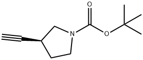 1-Pyrrolidinecarboxylic acid, 3-ethynyl-, 1,1-dimethylethyl ester, (3S)- Structure