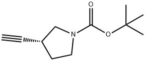 1-Pyrrolidinecarboxylic acid, 3-ethynyl-, 1,1-dimethylethyl ester, (3R)- Struktur