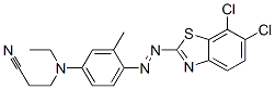 3-[[4-[(6,7-dichlorobenzothiazol-2-yl)azo]-3-methylphenyl]ethylamino]propiononitrile  Struktur