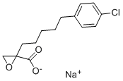 2-[5-(4-クロロフェニル)ペンチル]オキシラン-2-カルボン酸ナトリウム 化学構造式