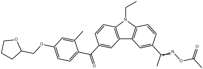1-9-ETHYL-6-2-METHYL-4-(TETRAHYDRO-2-FURANYL)METHOXYBENZOYL-9H-CARBAZOL-3-YL-1-(O-ACETYLOXIME)ETHANONE Structure
