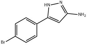 3-(4-ブロモフェニル)-1H-ピラゾール-5-アミン 化学構造式