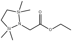 2,2,5,5-テトラメチル-1-アザ-2,5-ジシラシクロペンタン-1-酢酸エチル 化学構造式