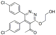 2-[[4-アセチル-5,6-ビス(p-クロロフェニル)ピリダジン-3-イル]オキシ]エタノール 化学構造式