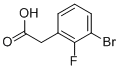 3-ブロモ-2-フルオロフェニル酢酸 化学構造式