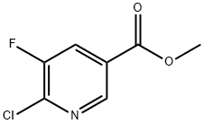 6-クロロ-5-フルオロニコチン酸メチル 化学構造式