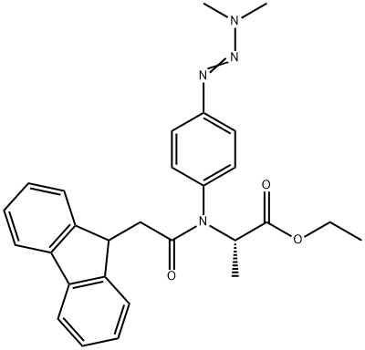 알라닌,N-(p-(3,3-디메틸트리아제노)페닐)-N-(9-플루오레닐아세틸)-,ETHYLESTER,